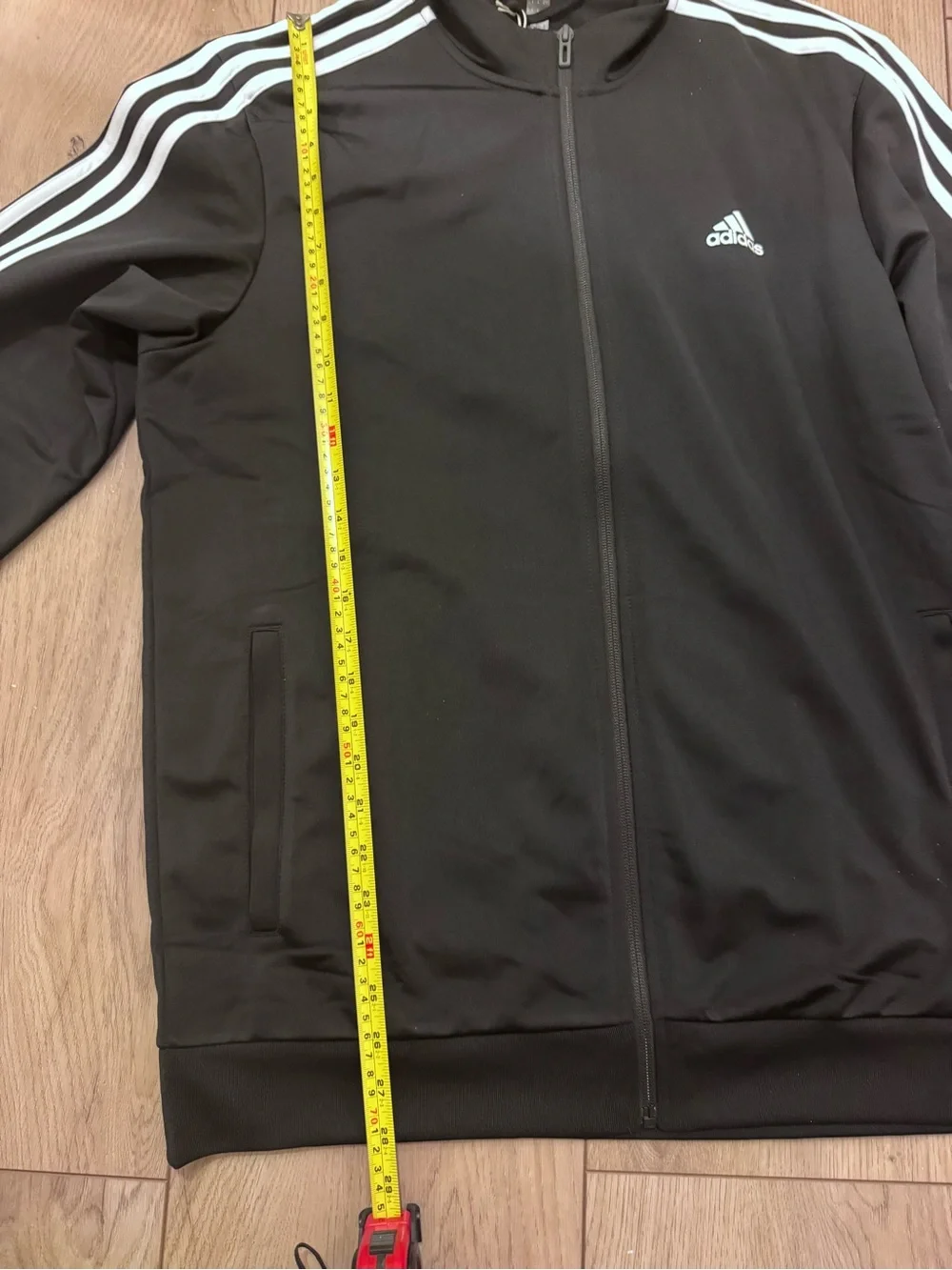 Adidas Men’s Black 3-Stripe Full Zip Track Jacket Size Large NWT